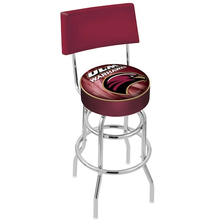 Holland Bar Stool Co 25" Chrome 2-Ring Louisiana-Monroe Swivel Bar Stool, Back L7C425LA-Mon-D2